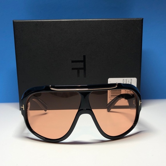 NEW Tom Ford Linden FT1094/S Sunglasses – Shiny Black / Brown – Full Packaging - Picture 3 of 14